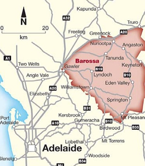 Barossa Valley Map South Australia